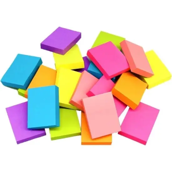 Sticky Notes 1.5x2 Inches, 4 Bright Neon Colors Self-Stick Pads. image {5}