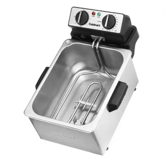 Cuisinart 4qt Deep Fryer - Stainless Steel - CDF-200P1: Electric Oil Fryer, 1800W, Silver, Includes Fry Basket image {2}