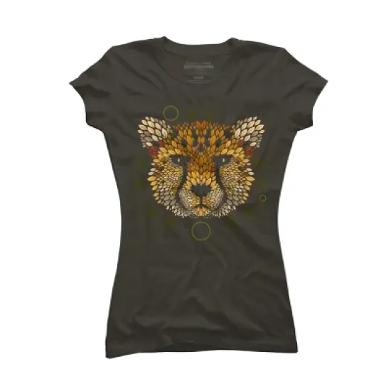 Junior's Design By Humans Cheetah Face By LetterQ T-Shirt image {5}