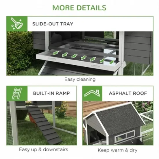 Resenkos Rabbit Hutch, Duck Cage Hutch,Chicken Coop,Wooden Chicken Run, Combinable Design with Perches, 4.6' x 2.8', image {10}