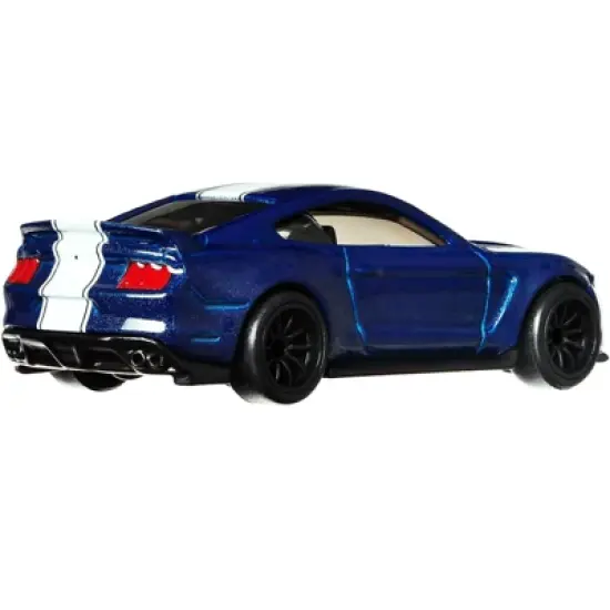 Custom Mustang Blue Metallic with White Stripes "Fast & Furious" Series Diecast Model Car by Hot Wheels image {2}