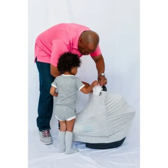 Snuggle Shield LUXE Protection Rayon from Bamboo Multi Use Antimicrobial Air Filtering Infant Car Seat/Nursing Cover - Gray image {18}