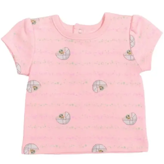 Star Wars The Child Baby Girls French Terry Snap Short Overalls T-Shirt and Headband 3 Piece Outfit Set Newborn to Infant  image {3}