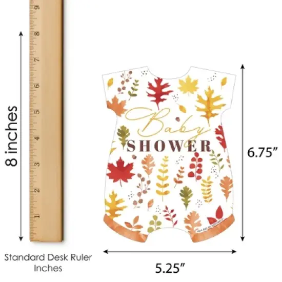 Big Dot of Happiness Fall Foliage Baby - Picture Bingo Cards and Markers - Autumn Leaves Baby Shower Shaped Bingo Game - Set of 18 image {4}