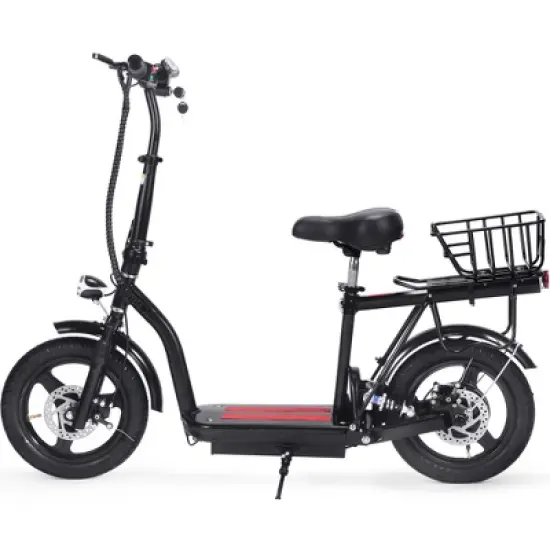 MotoTec Cruiser 48v 350w Lithium Electric Scooter Black image {4}