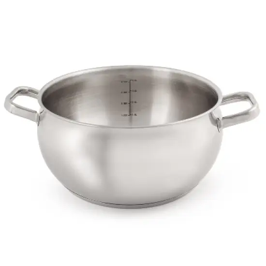 BergHOFF Belly Shape 18/10 Stainless Steel 9.5" Stockpot with Glass Lid 5.5Qt. image {3}
