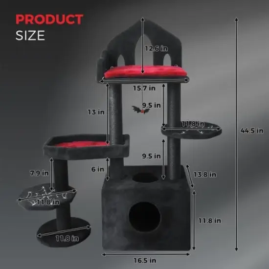 Whisen Black Gothic Cat Tree image {6}