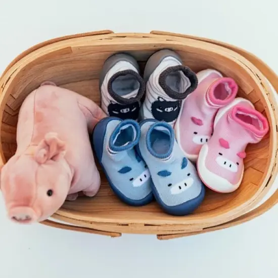 Komuello Baby Boy/ First Walk Sock Shoes Piglet Blue image {7}