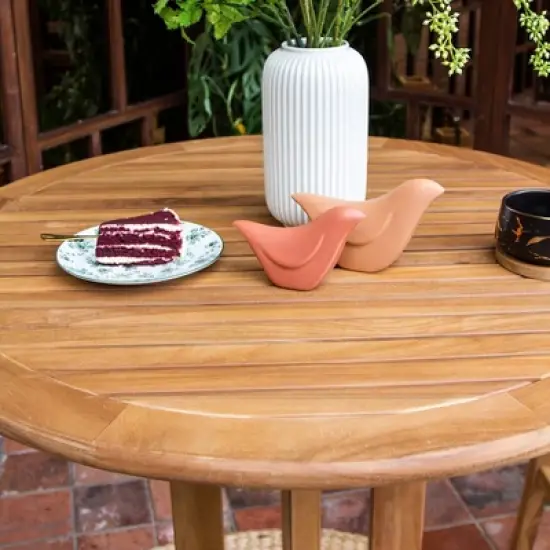 Mosko 3pc Teak Patio Bar Height Set - Natural - Cambridge Casual image {4}