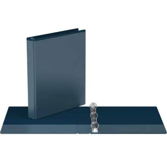 1" Premium Round Ring Binder 6pk Customizable View Navy Blue - Easyview image {1}