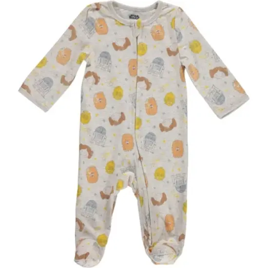 Star Wars Princess Leia R2-D2 Baby Girls 2 Pack Zip Up Sleep N' Play Coveralls Newborn to Infant image {2}