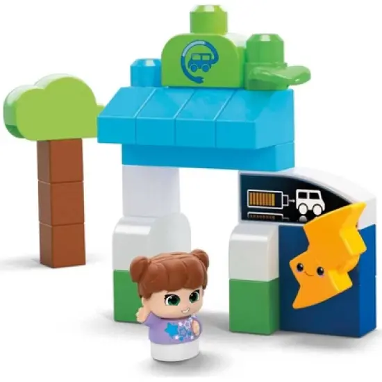 MEGA BLOKS Toy Blocks Charge & Go Bus with 2 Figures - 34pcs image {4}