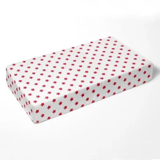 Bacati - Stars Red Muslin 3 pc Toddler Bed Sheet Set 100 percent cotton image {3}