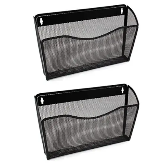 YBM Home 13" x 8.5" x 4" Steel Mesh Single Pocket Wall Mount File Organizer, Pack of 2 image {5}