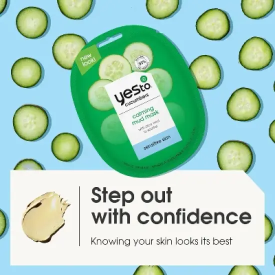 Yes To Cucumbers Calming Mud Mask with Aloe Vera for Sensitive Skin, 3 Pack image {3}