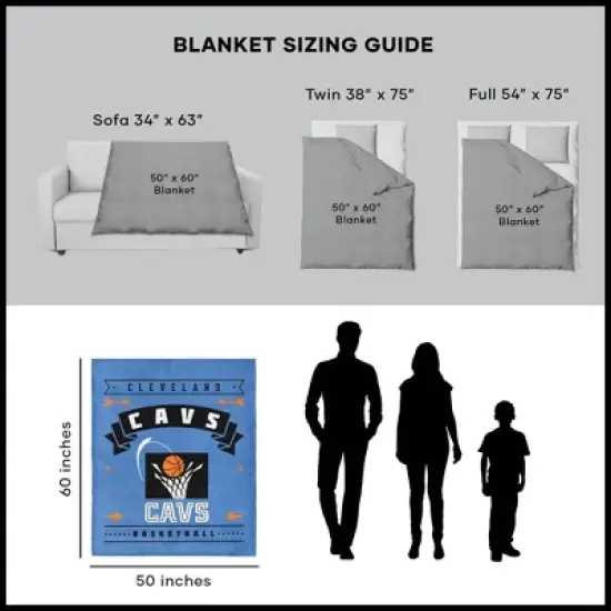 NBA Cleveland Cavaliers Hardwood Classics Silk Touch Faux Shearling Throw Blanket image {4}