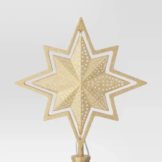 Christmas Lit Auto Rotating Star 8 Point Gold Tree Topper - Wondershop&trade; image {3}