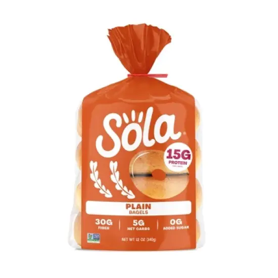 Sola Original Plain Bagel - 12oz image {10}