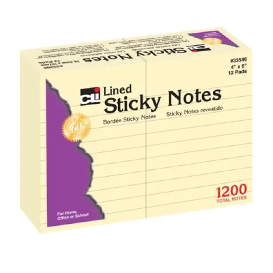 Charles Leonard Sticky Notes, 4" x 6" Lined, 12 Pads image {3}
