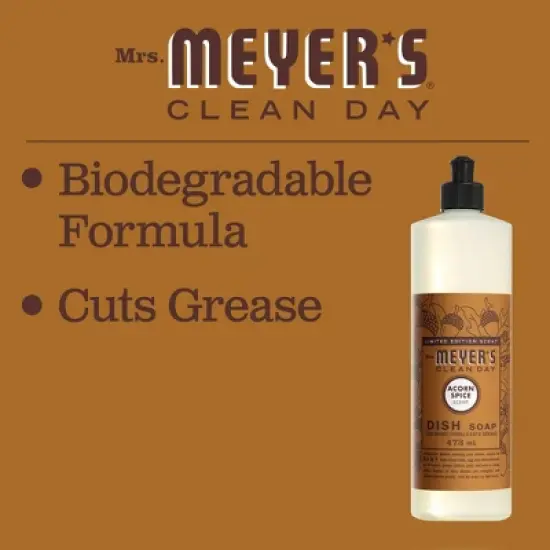 Mrs. Meyer's Clean Day Liquid Dish Soap - Acorn Spice - 16 fl oz image {4}