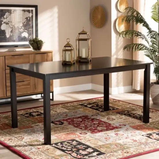 Eveline Rectangular Wood Dining Table Espresso - Baxton Studio image {3}