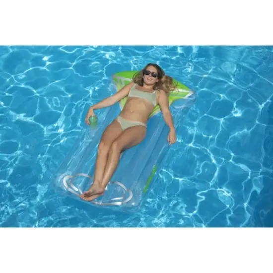 Swimline 5.5&rsquo; Inflatable Transparent 1-Person Swimming Pool Float - Green/Clear image {2}