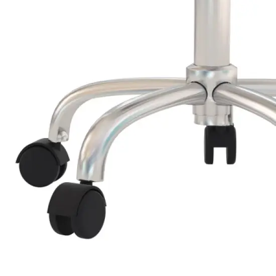 24.5" Nora Tufted Backless Adjustable Metal Vanity and Office Stool with Casters - Hillsdale Furniture image {4}