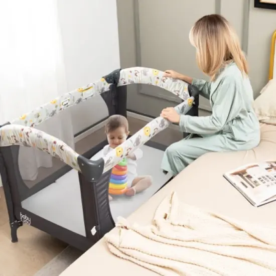 Babyjoy Tri-fold Pack and Play Mattress Topper 38" x 26" Mattress Pad w/ Carrying Bag image {3}