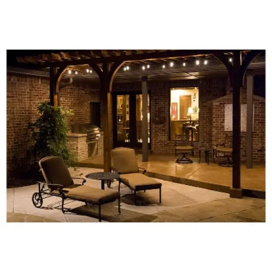 9ct Classic Caf&eacute; Outdoor String Lights Integrated LED Bulb - Black Wire - Enbrighten image {2}