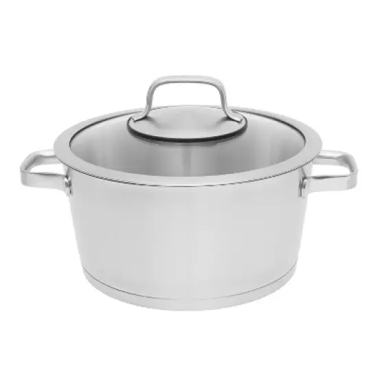 BergHOFF Essentials 18/10 Stainless Steel Stockpot, Glass Lid, Manhattan image {6}