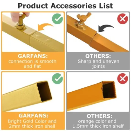 GARPROVM 6.6FT Gold Square Wedding Arch Stand Arbor for Outdoor Events image {3}