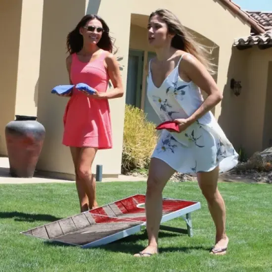 GoSports Rustic Red and Blue Design Cornhole Game Set - 10pc image {3}