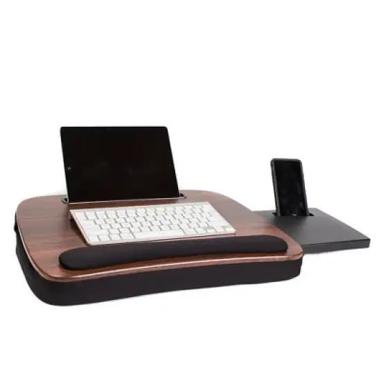 Sofia + Sam Multi Tasking Memory Foam Lap Desk (Brown Wood Top) - Supports Laptops Up to 15 Inches image {3}