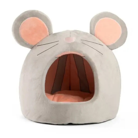 Best Friends by Sheri Meow Hut Mouse Cat Bed - Gray image {1}