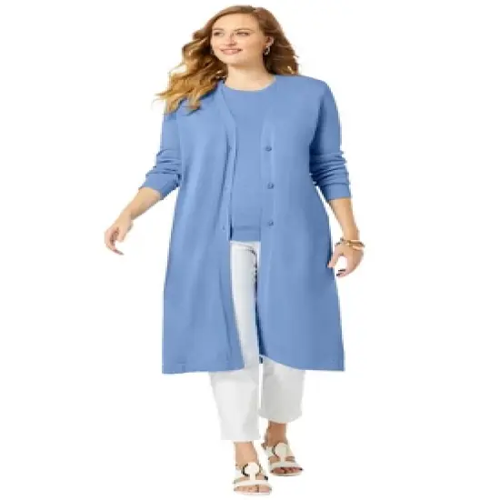 Jessica London Women&rsquo;s Plus Size Fine Gauge Duster Cardigan image {6}
