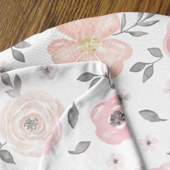 Sweet Jojo Designs Girl Support Nursing Pillow Cover (Pillow Not Included) Watercolor Floral Pink and Grey image {3}