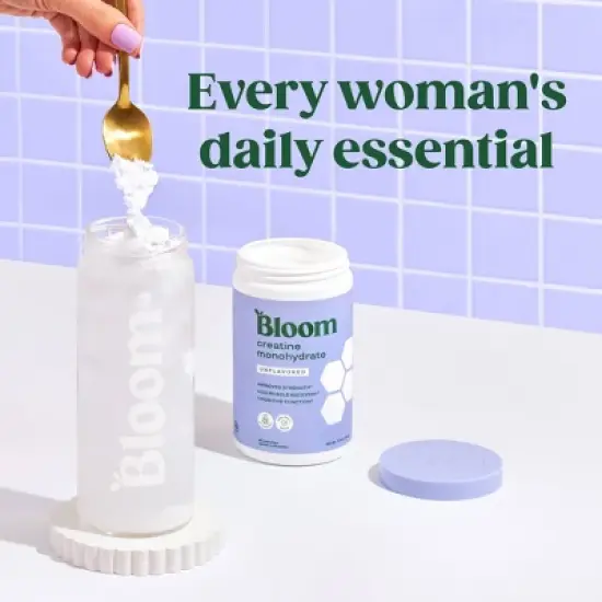 BLOOM NUTRITION Creatine Monohydrate Supplement Vegan Powder - Raspberry Lemon - 9oz/40 Servings image {4}