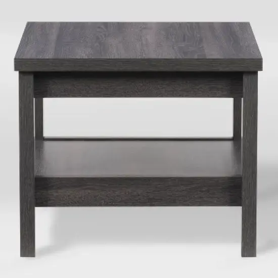 Hollywood Side Table with Shelf Dark Gray - CorLiving image {2}