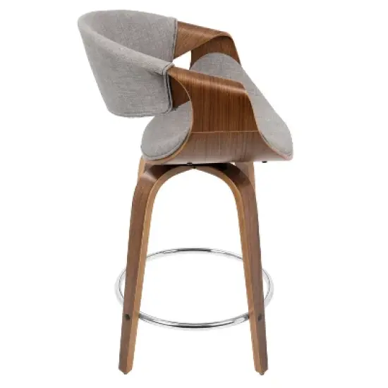 Set of 2 Curvini Mid-Century Modern Counter Height Barstools - LumiSource image {3}