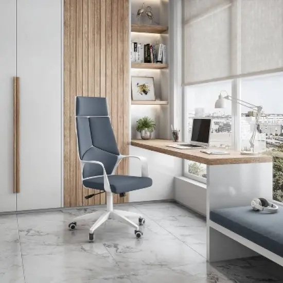 Modern Studio Office Chair Gray/White - Techni Mobili image {3}