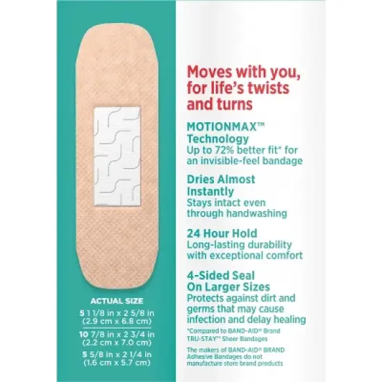 Band Aid Skin Flex Assorted Sizes Adhesive Bandages 20 ea image {1}