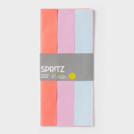 20ct Banded Tissue Coral Lavender Light Blue - Spritz&trade; image {2}