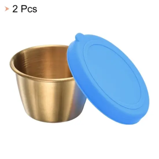 Unique Bargains Reusable Leak Proof Dipping Salad Blue Condiment Containers with Lids image {2}