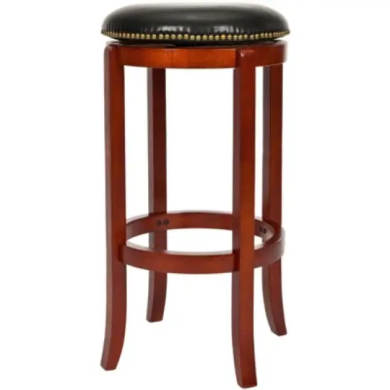 Ellwood Swivel Counter Stool - Light Cherry/Black - Safavieh image {1}