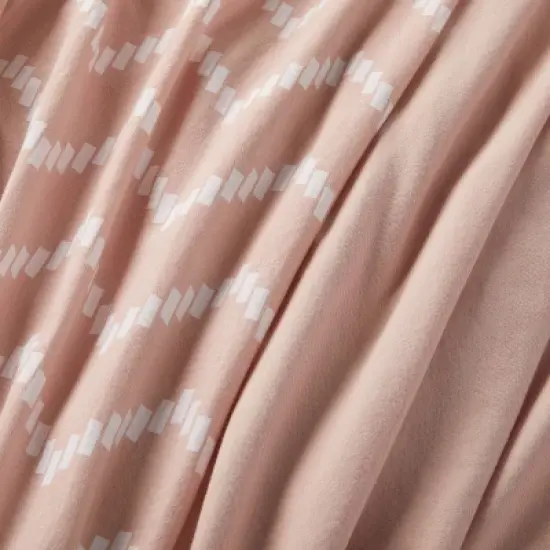 Jersey Fitted Crib Sheet - Pink Chevron and Solid Heirloom - Pink - 2pk - Cloud Island&trade; image {2}