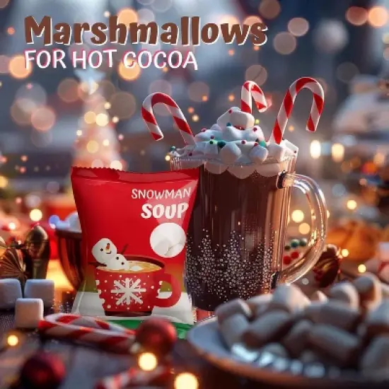 4E's Novelty Snowman Soup Mini Marshmallow 50 Packs - Individually Wrapped Marshmallows Packets for Hot Chocolate Cocoa Topper & Stocking Stuffers image {5}