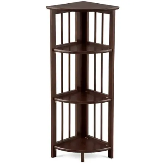 4 Shelf Corner Folding Bookcase - Flora Home image {9}