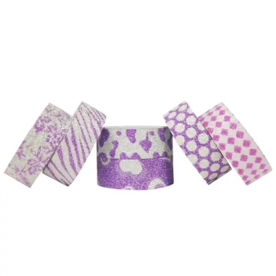 Wrapables Japanese Washi Masking Tape, Glitter Collection (Set of 6) image {8}