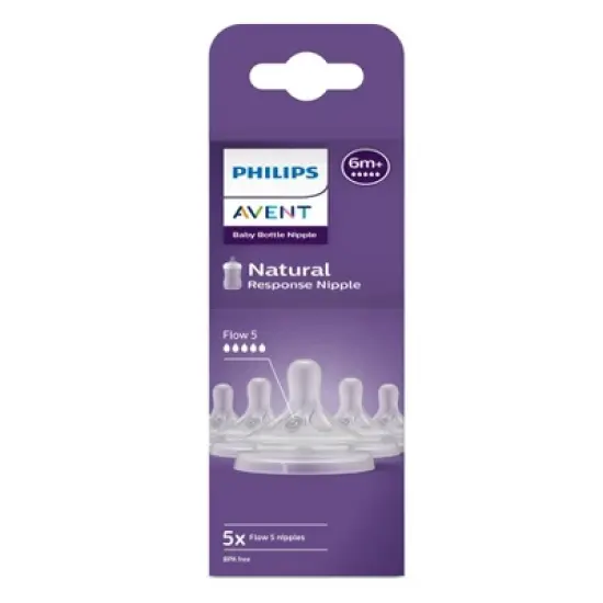 Philips Avent Natural Response Baby Bottle Nipple - Level 5 - 5pk image {3}