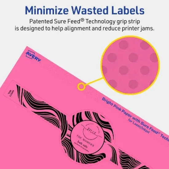 Avery Printable Wraparound Labels, Bright Pink, 2-3/8" x 8", 30ct image {3}